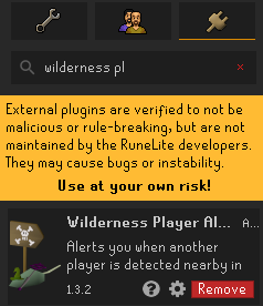 Plugin Hub listing for Wilderness Player Alarm